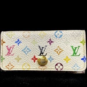 100% Authentic Louis Vuitton White Multicolor Multicles 4 Key Holder